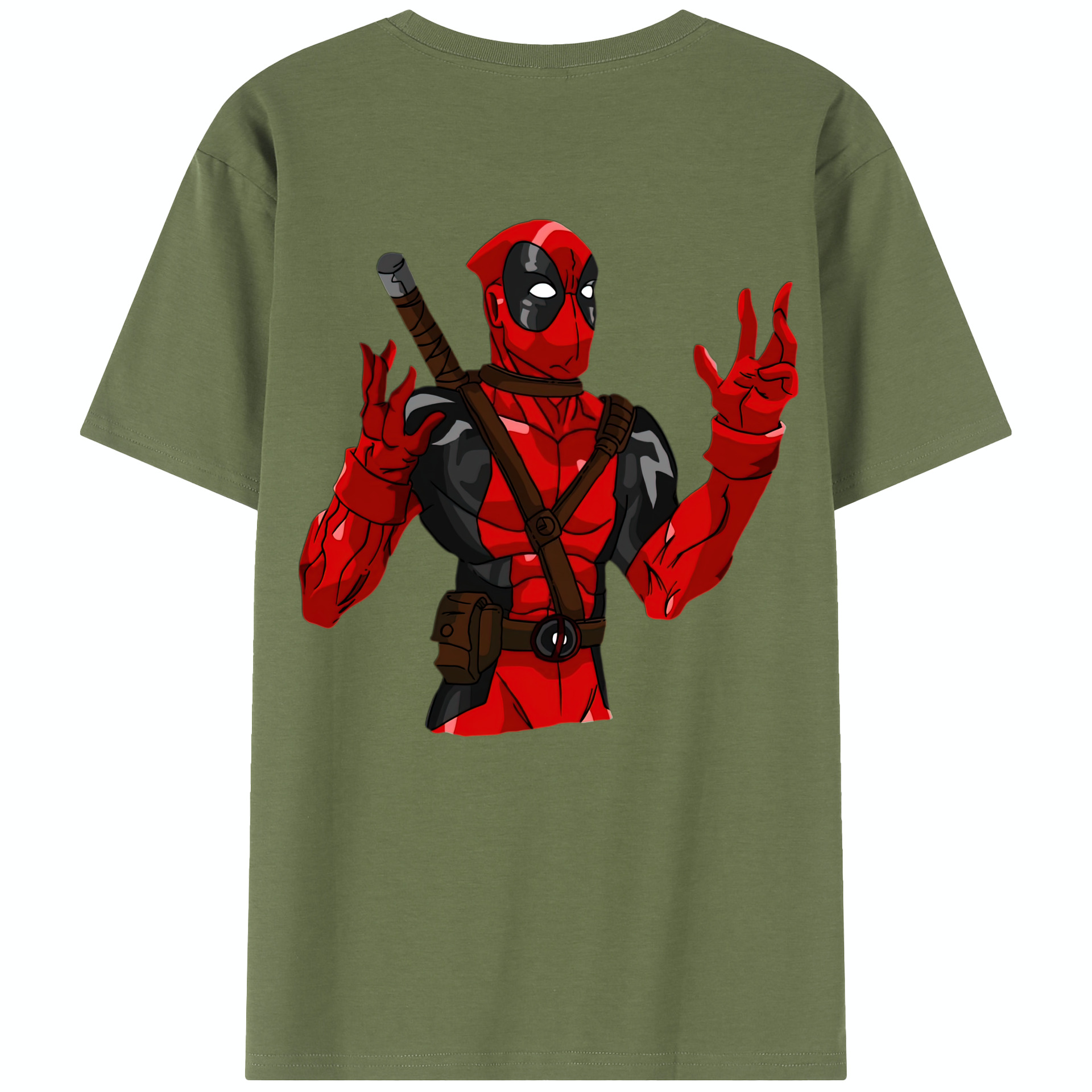 （画像用） Deadpool デッドプール 綿100％半袖Tシャツ（背面プリント）